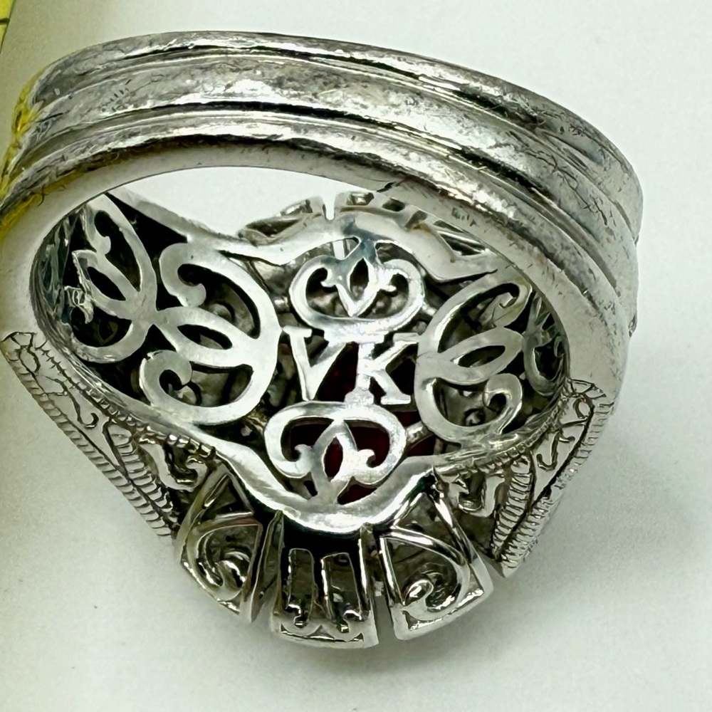 Vanna K for Bella Luce 2.80ct Ruby & Zirconia Halo Ring Sterling Silver Sz 5 - Picture 7 of 17